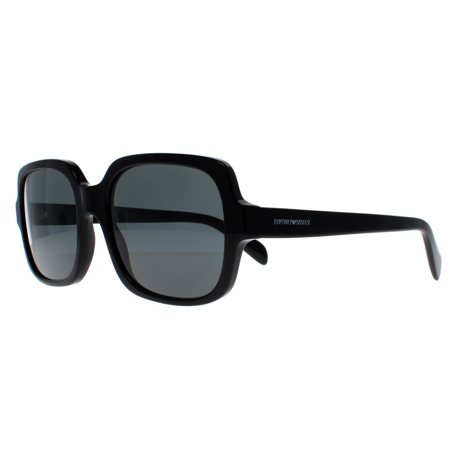 Emporio Armani Square Shiny Black Dark Grey EA4195