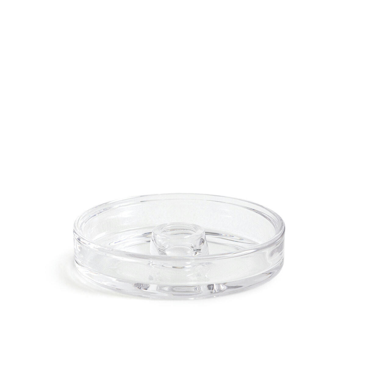 Lot de deux bougeoirs ronds en verre, Sila
