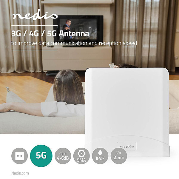 Antenne 5G4G3G Intérieur ou extérieur 698-5000 MHz Blanc NEDIS