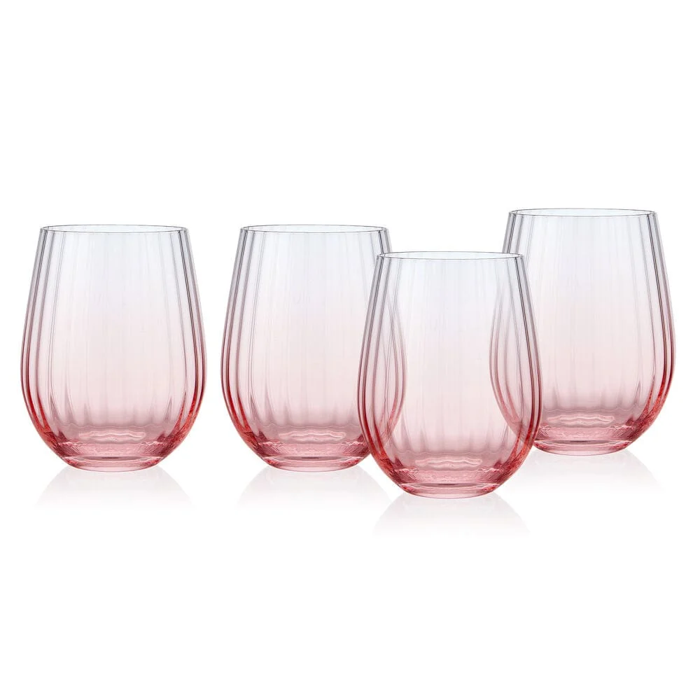 Darbie Angell Good Day Blush Set of 4 Stemless Wine