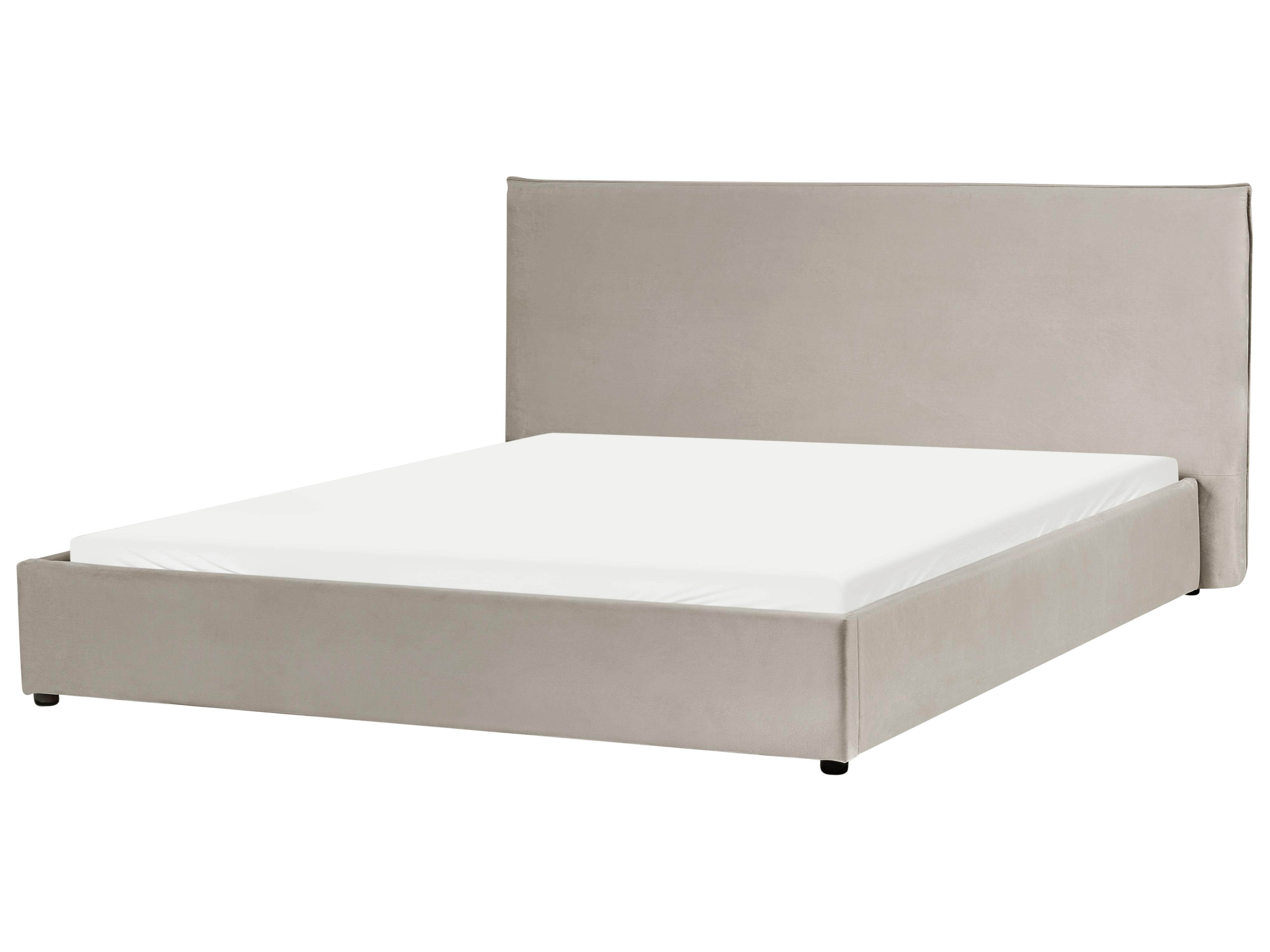 Waterbed Velvet LAVAUR 180 x 200 cm (EU Super King) Taupe