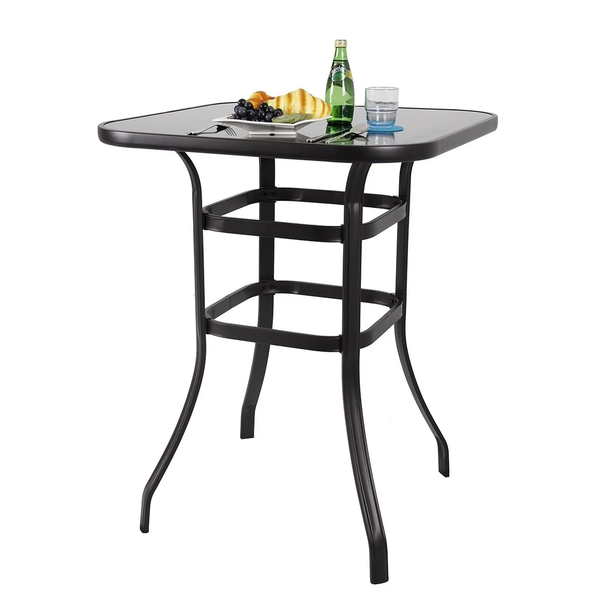 Patio Bar Table Outdoor Metal Bar Table Square Bistro Bar Table