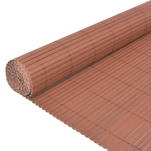 NNEVL Double-Sided Garden Fence PVC 90x300 cm Brown