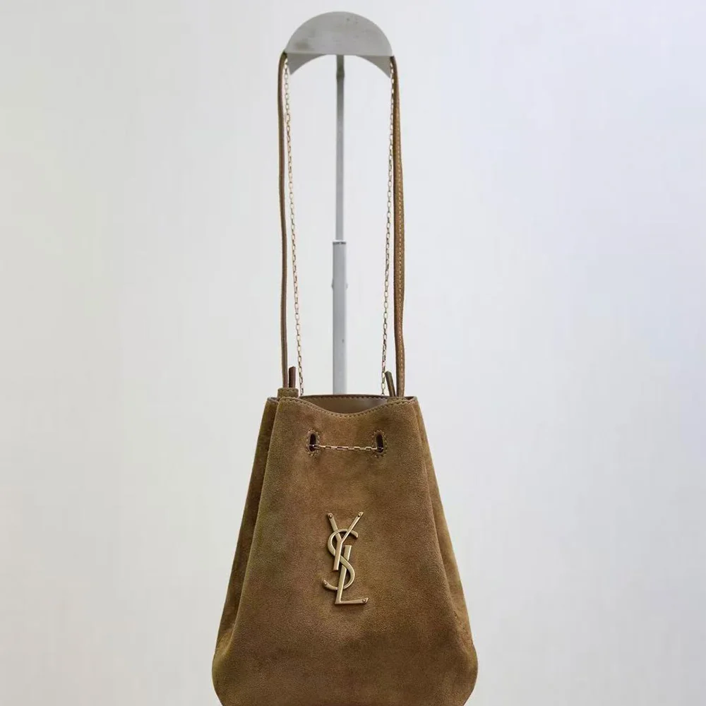 Saint Laurent POCHON Suede Handbag