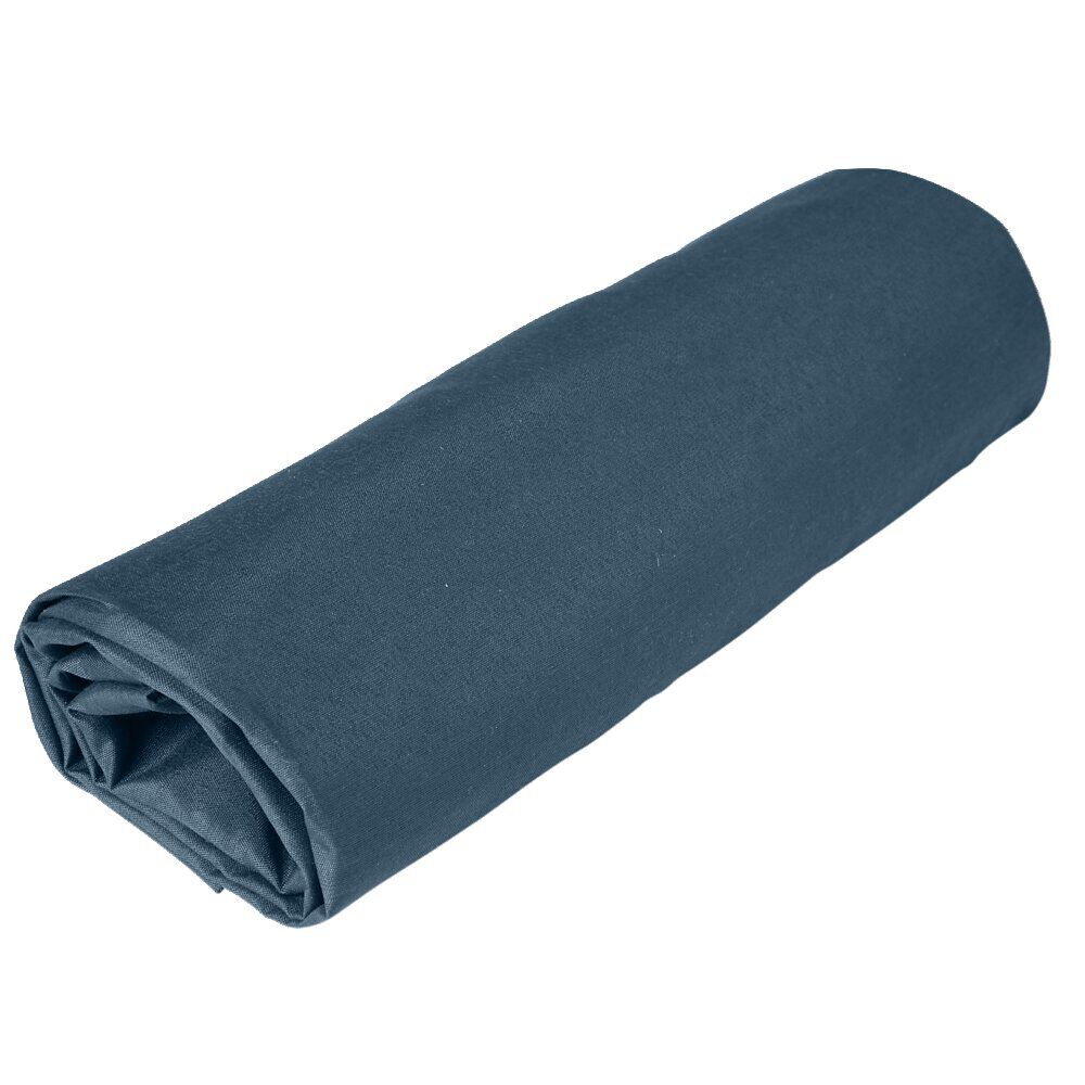 Drap housse 160x200cm 100% coton bleu marine
