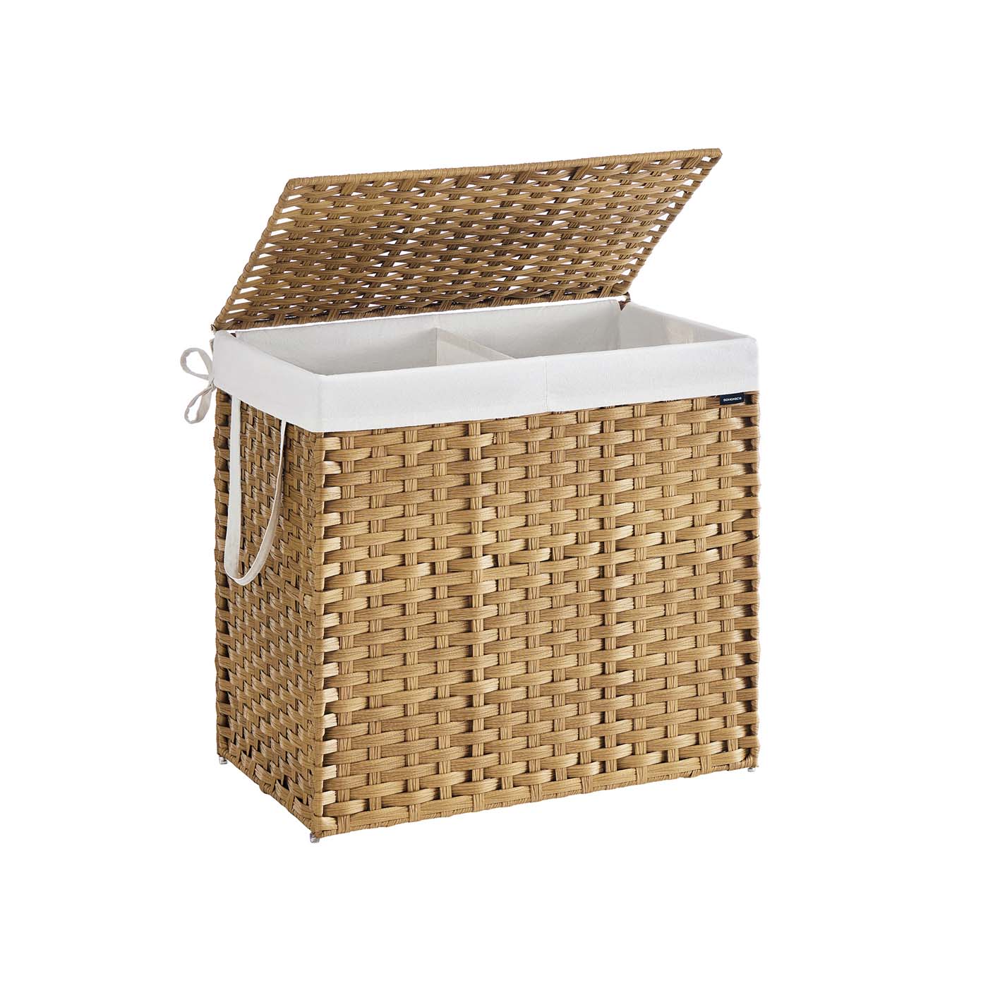 Panier de rangement avec couvercle amovible et poignée