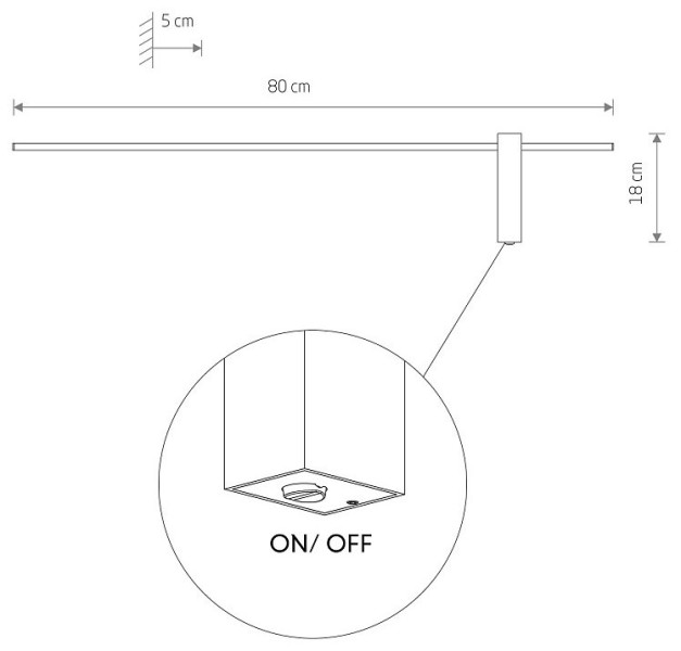 Kinkiet MOTIVE Czarny 11W LED 3000K 80cm