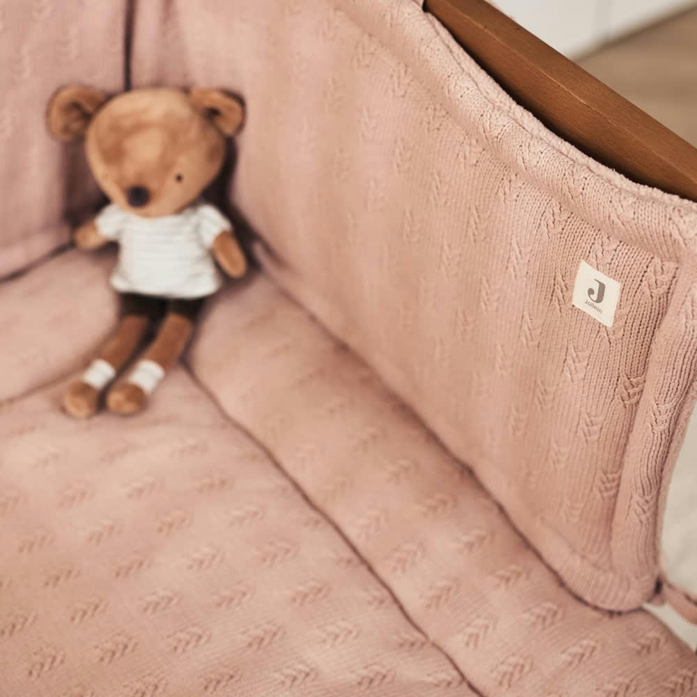 - Tour de lit Grain Knit Wild Rose (pour lit 60 x 120 ou 70 x 140 cm)