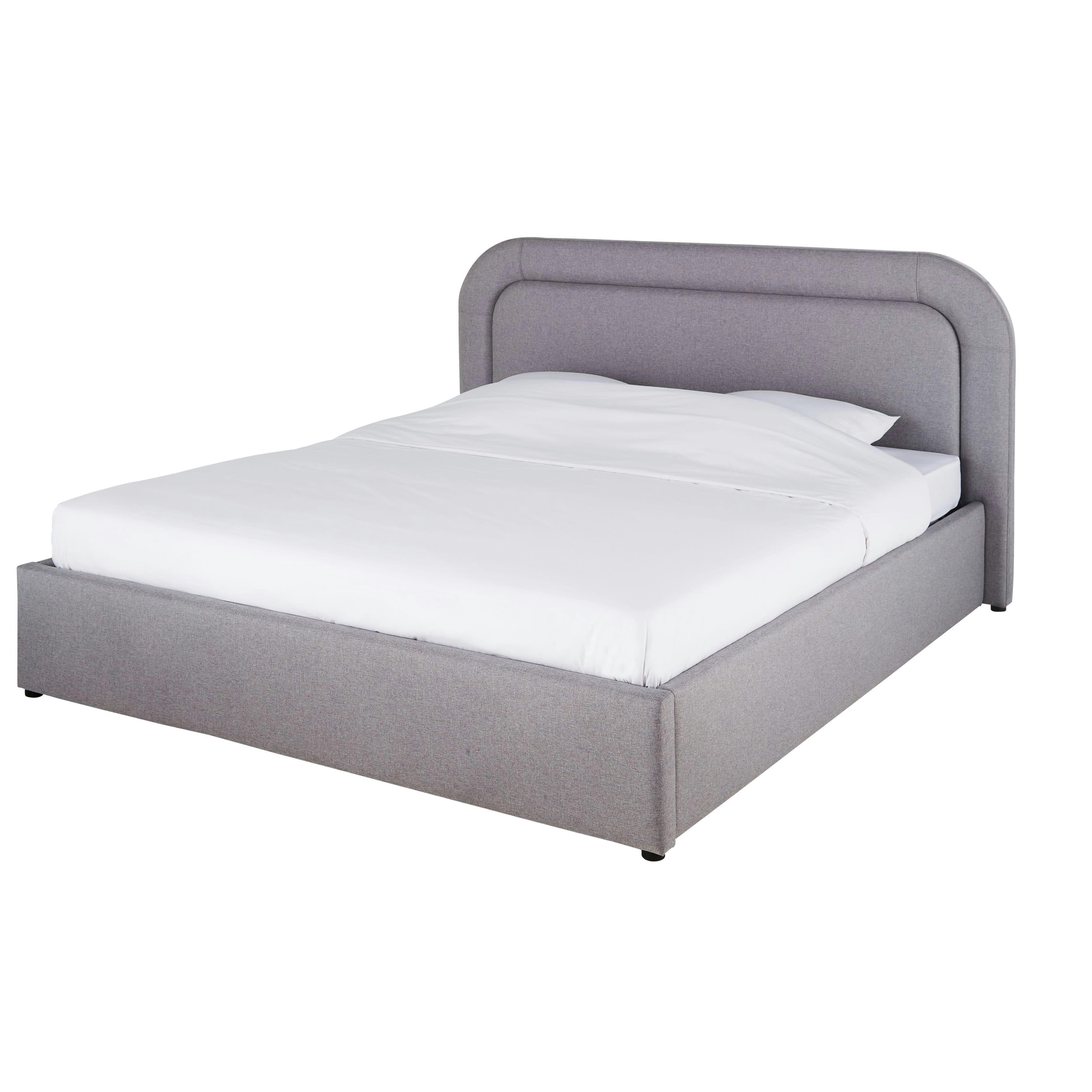 Buldos - Lit coffre 140 x 190 avec sommier à lattes gris