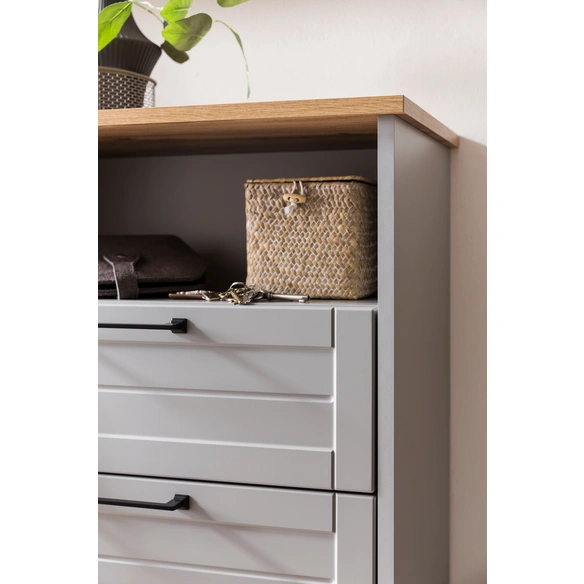 Highboard »Jelda«, BxHxL: 34,1 x 102 x 62,4 cm, grau, Holzwerkstoff melaminbeschichtet