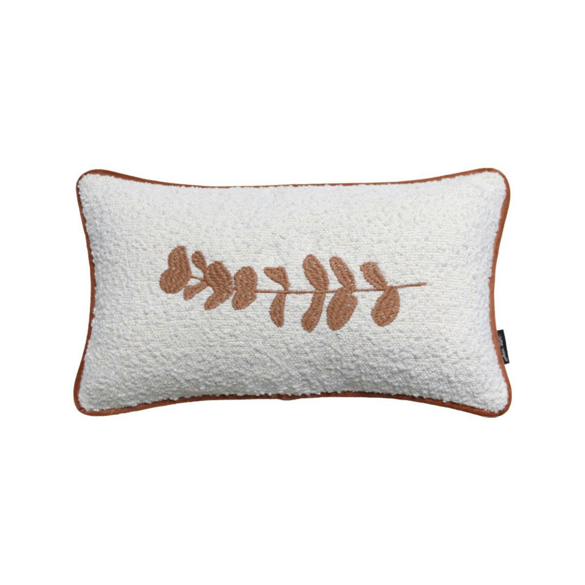 AMA NATURA - Housse de coussin brodée beige 25x45 cm