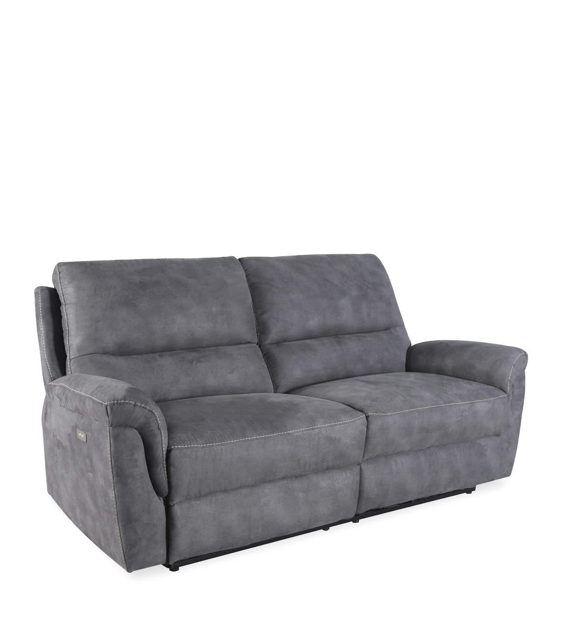 - Canapé 2 places inclinable en tissu gris L 208 cm