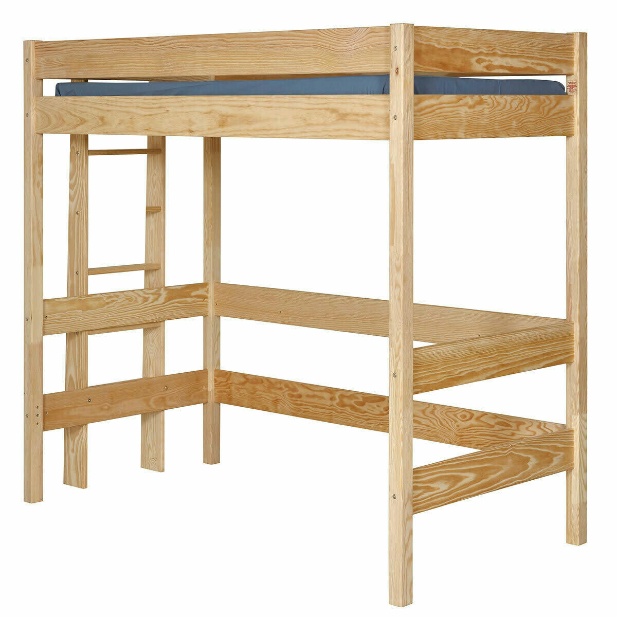 JAMY - Pack lit mezzanine avec matelas 90x190 cm bois massif