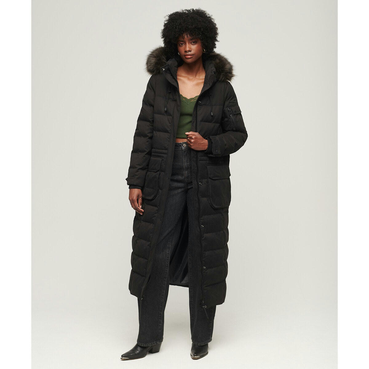Parka longue à capuche