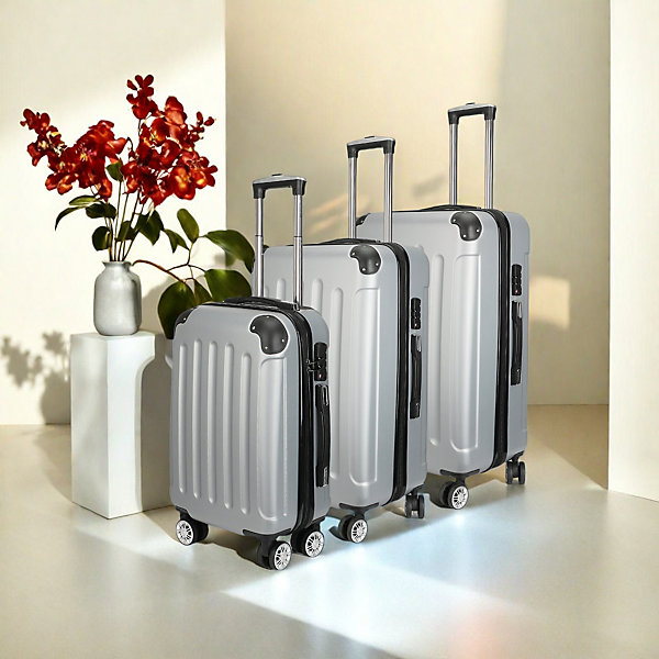 Ensemble de 3 valises à rayures ABS - 28