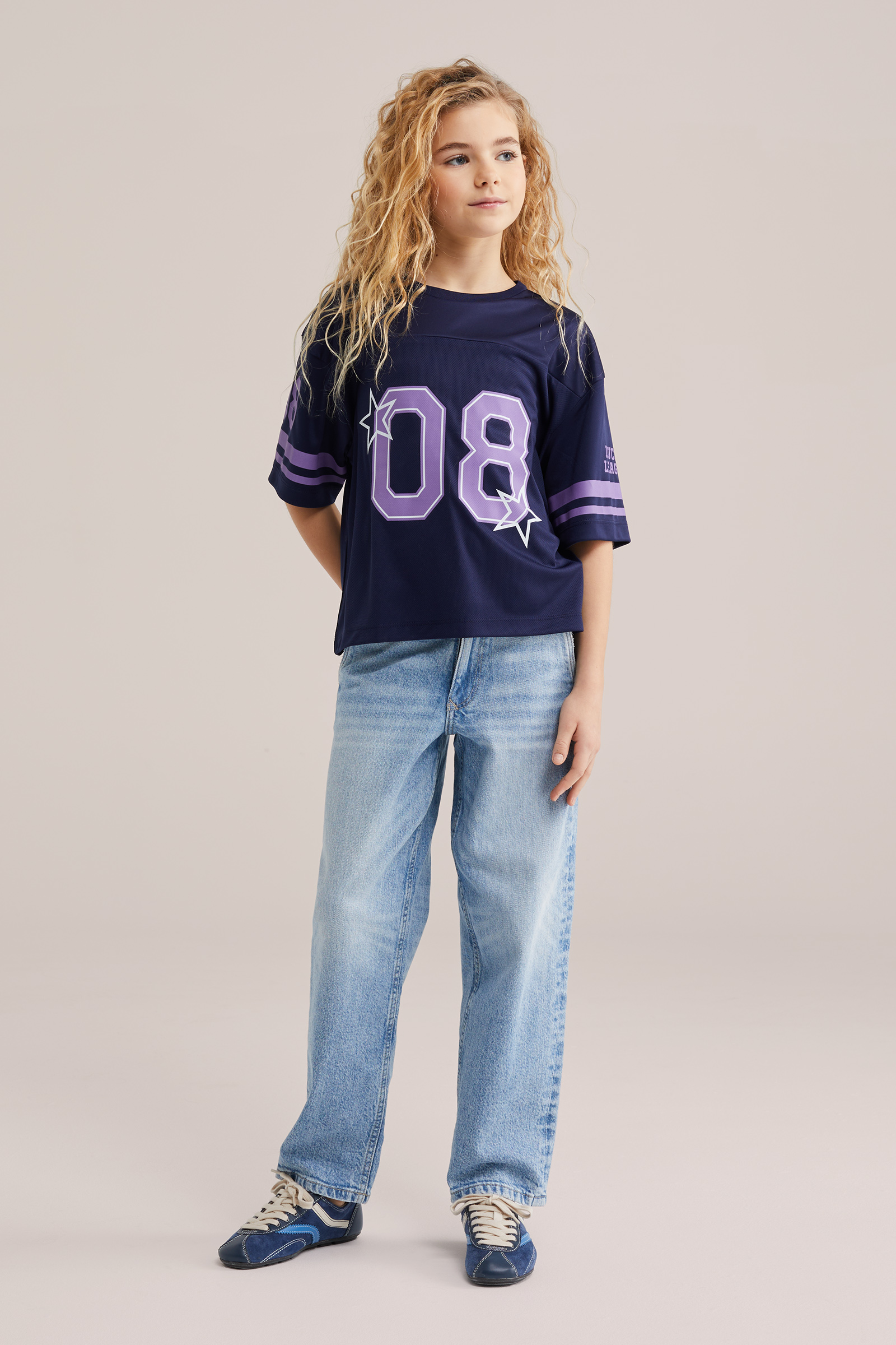 Meisjes oversized T-shirt met print