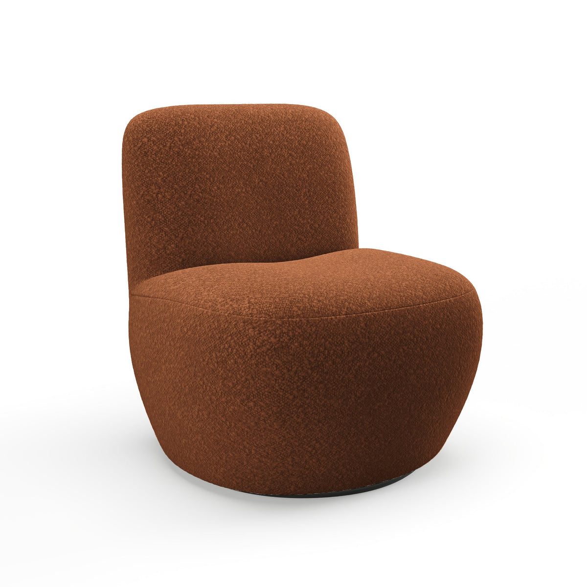 Sia Home - Draaibare fauteuil JENA - bouclette stof terracotta 64cm