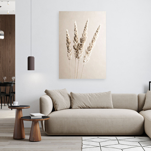 Obraz do salonu kuchni jadalni, Trawa pampasowa rośliny beżowy 20x30