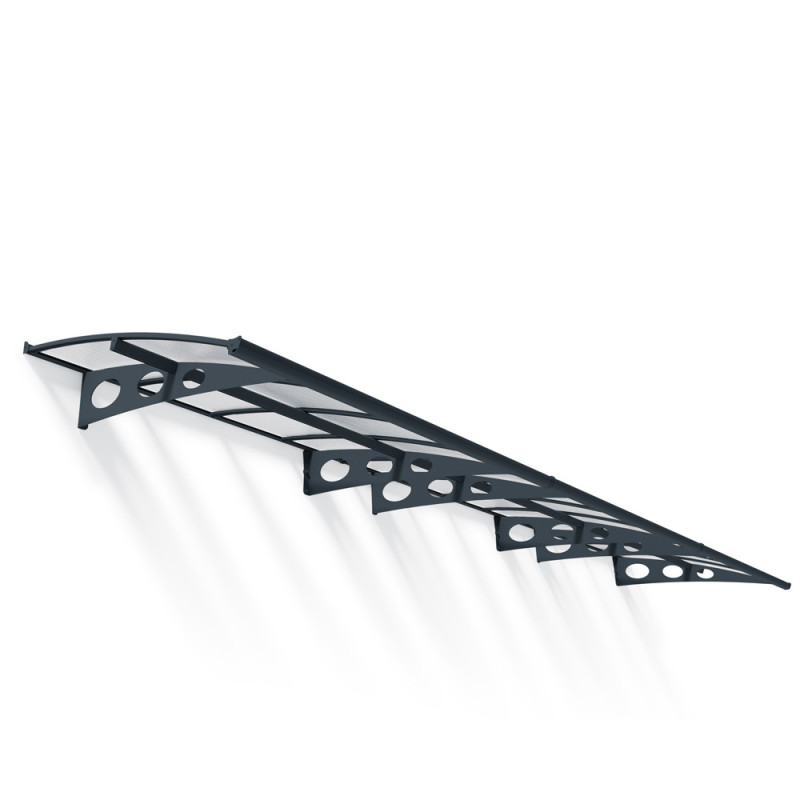 Marquise de porte Herald gris foncé 671 x 140 cm CANOPIA