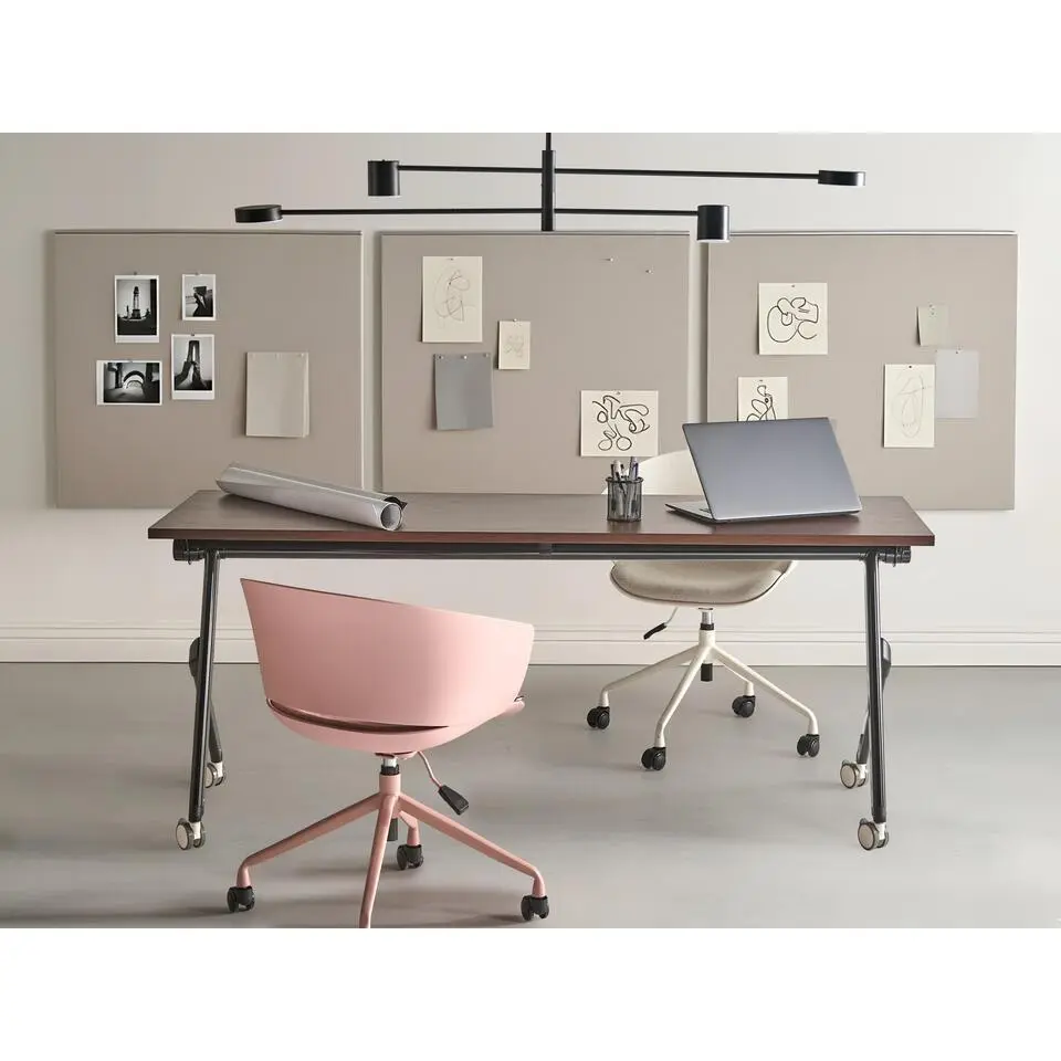 BENDI - Bureau inklapbaar - Donkerbruin/Zwart - 180 x 60 cm - MFC