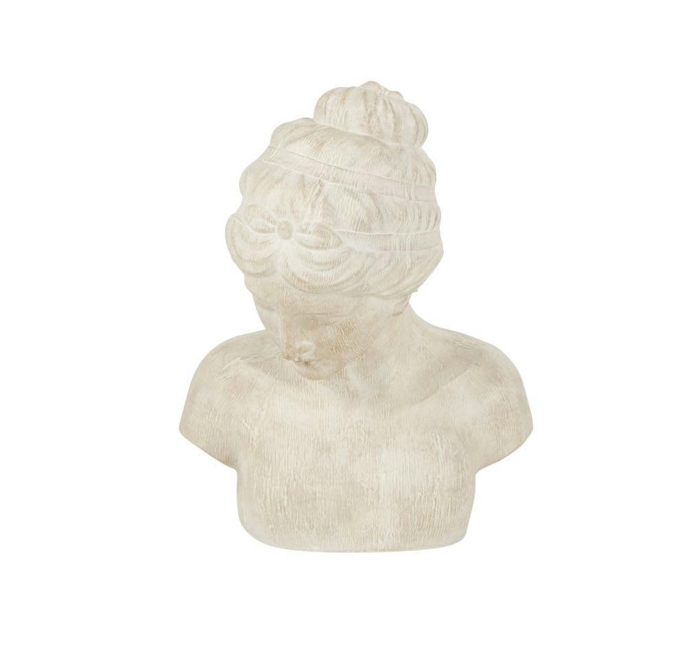 - Statuette buste femme beige effet vieilli H50