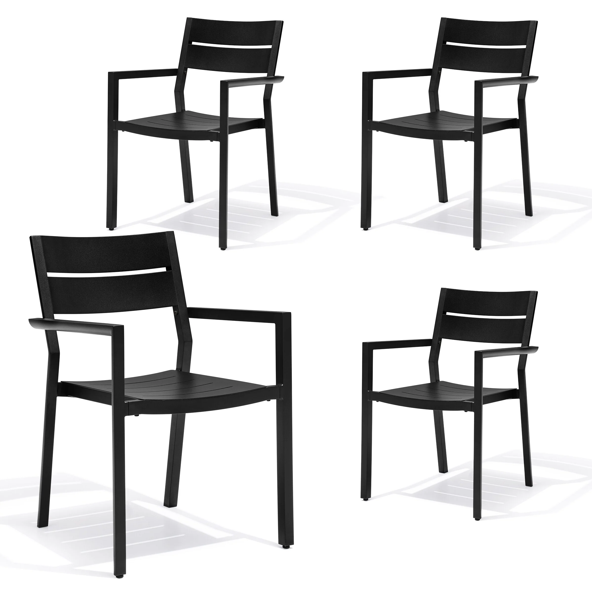 Indoor Outdoor Modern Dining Chairs Aluminum Stackable - See Picture