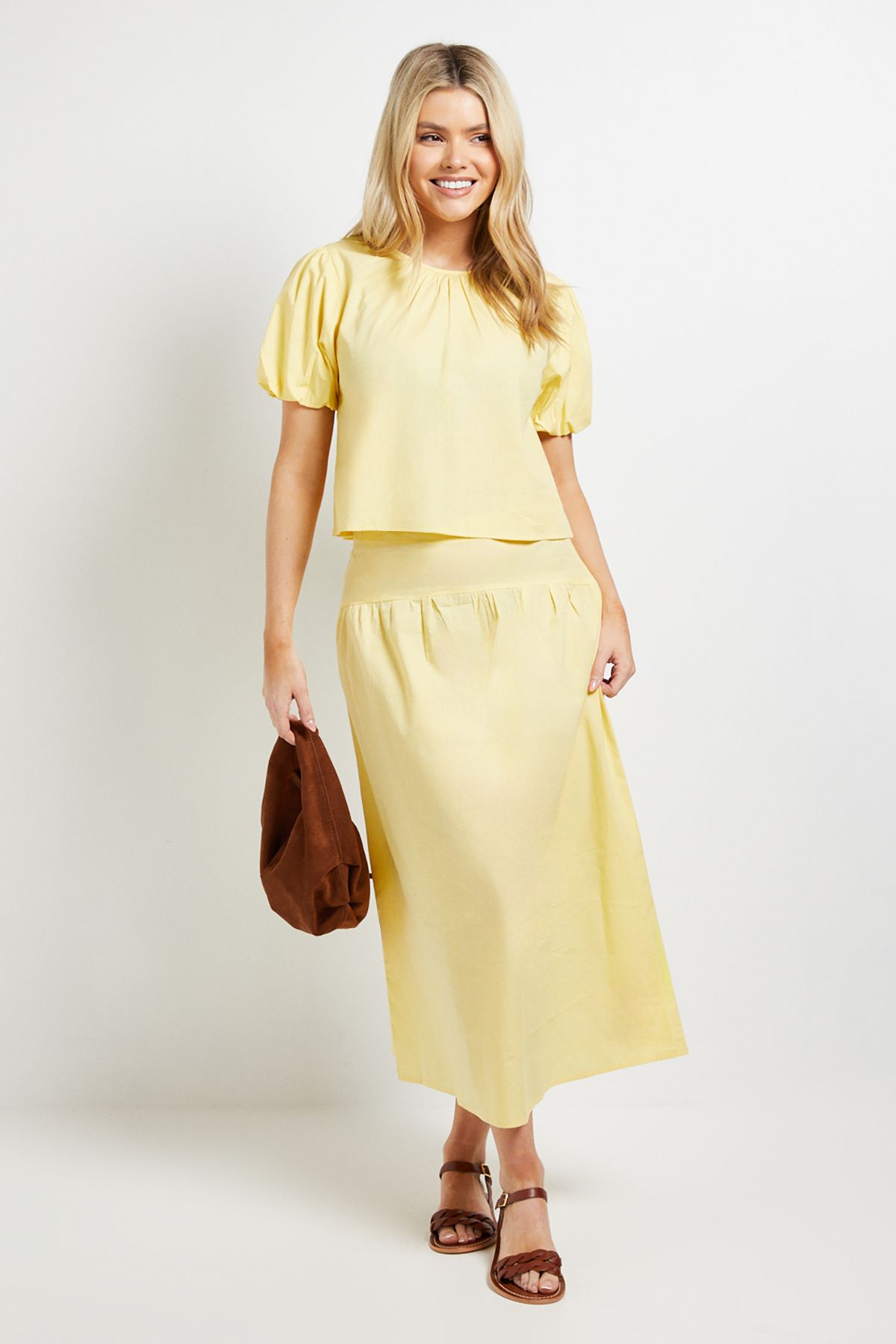 Dorothy Perkins Bow Back Puff Sleeve Poplin Top
