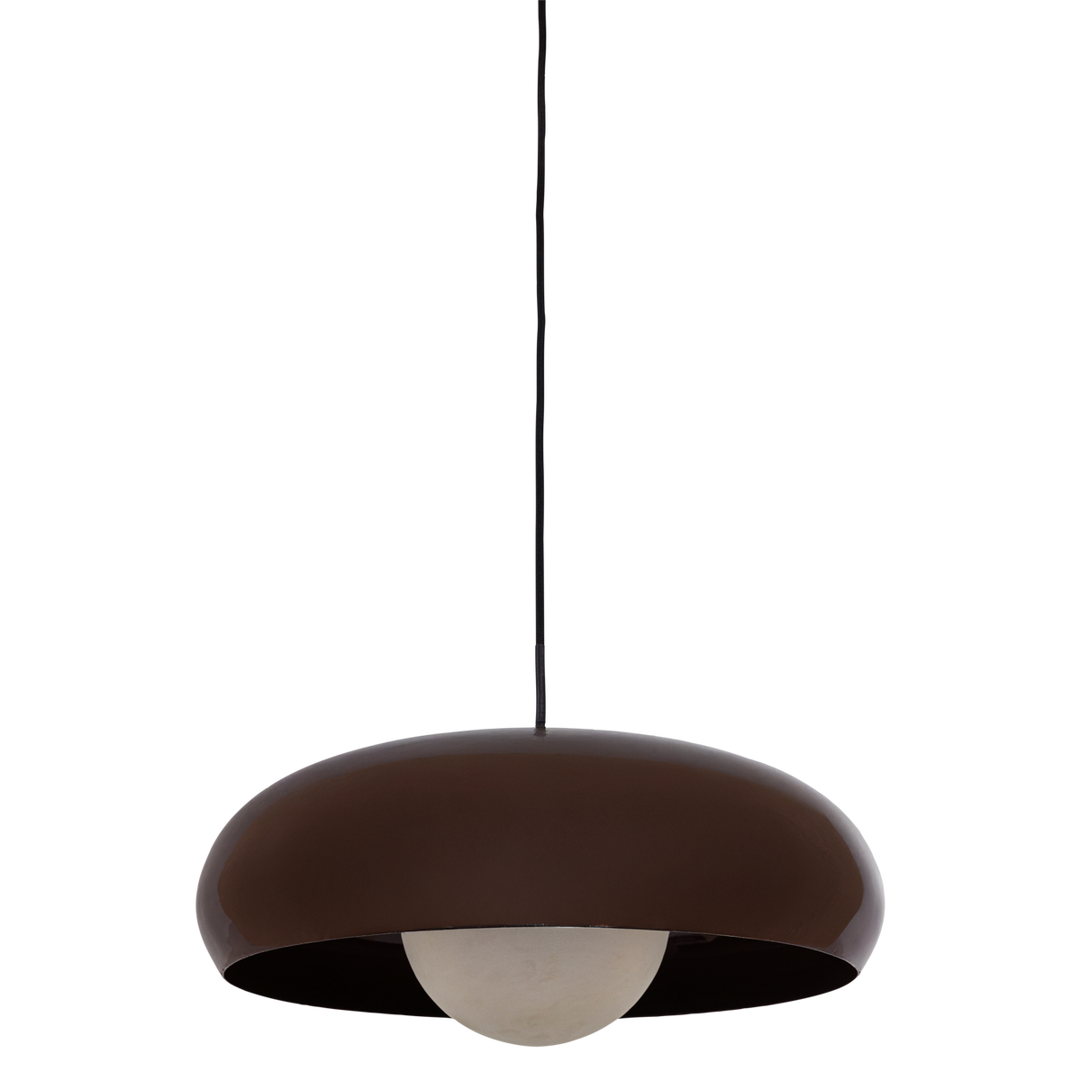 WOOOD hanglamp rond Tivo - Metaal - Hoogglans Bruin - 12x40x40