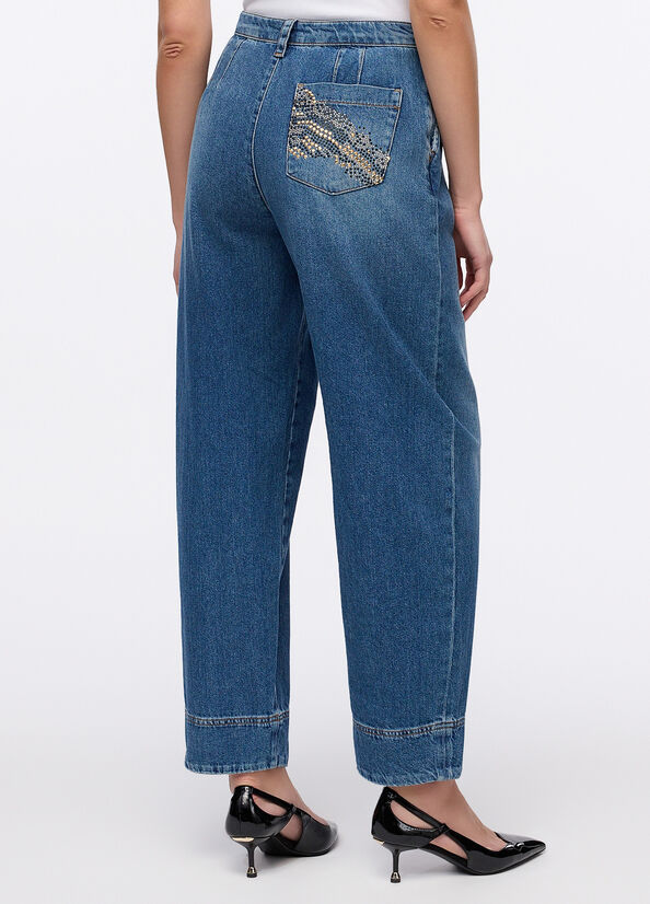 Jeans straight con pince