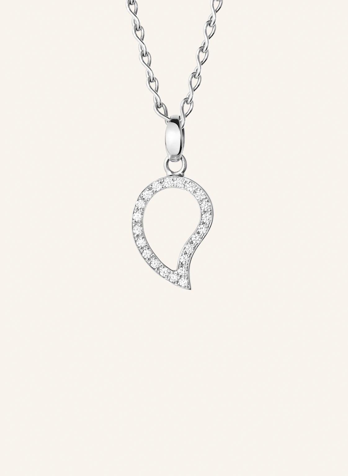 TAMARA COMOLLI Anhänger PENDANT SIGNATURE SMALL DIAMOND PAVÉ mit Diamant Pavé 18K Weißgold