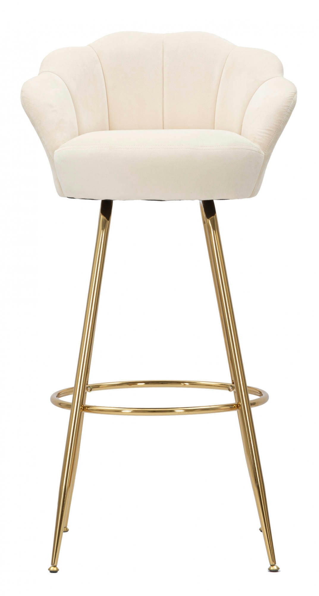 - Tabouret de bar en velours crème