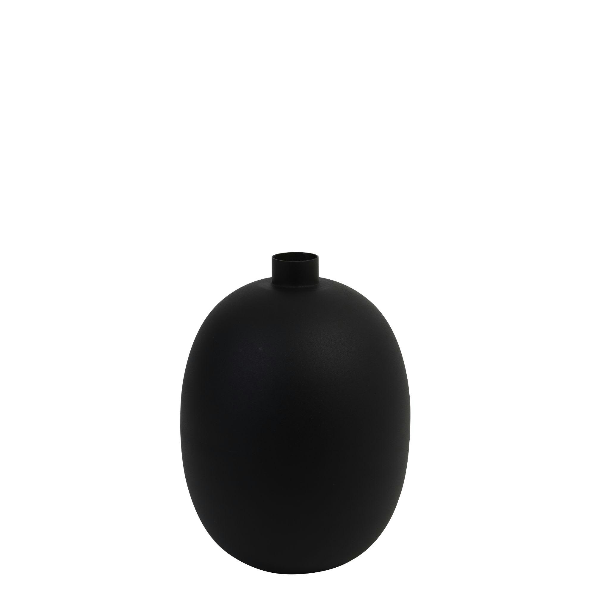 BINCO - Vase noir métal ø23cm