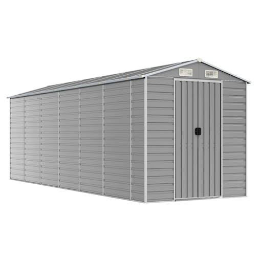 NNEVL Garden Shed Light Grey 191x555x198 cm Galvanised Steel