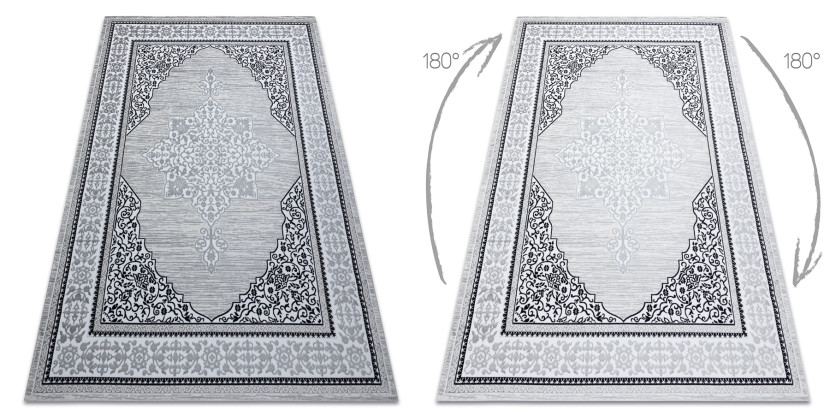 Dywan GLOSS nowoczesny8490 52 Ornament, stylowy, ramka kość 80x150 cm