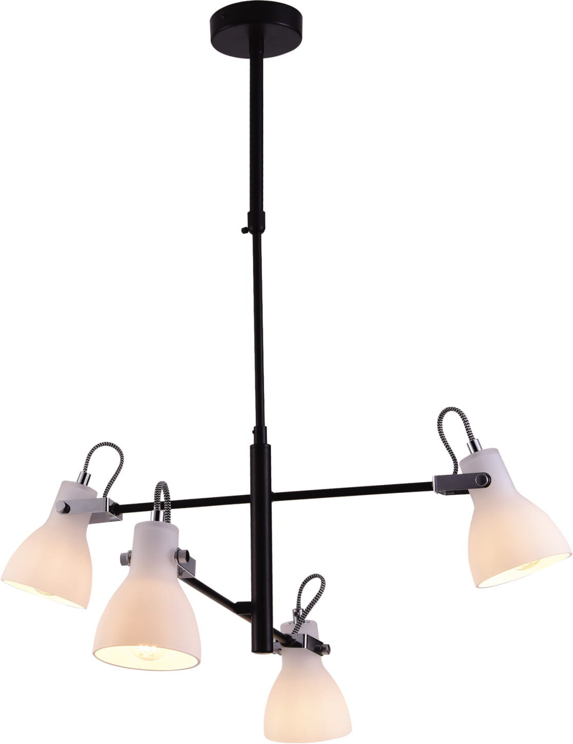 Lampa wisząca czarno-biała KANTI 4xE14x25W wym: 89x56x56 cm Kaja