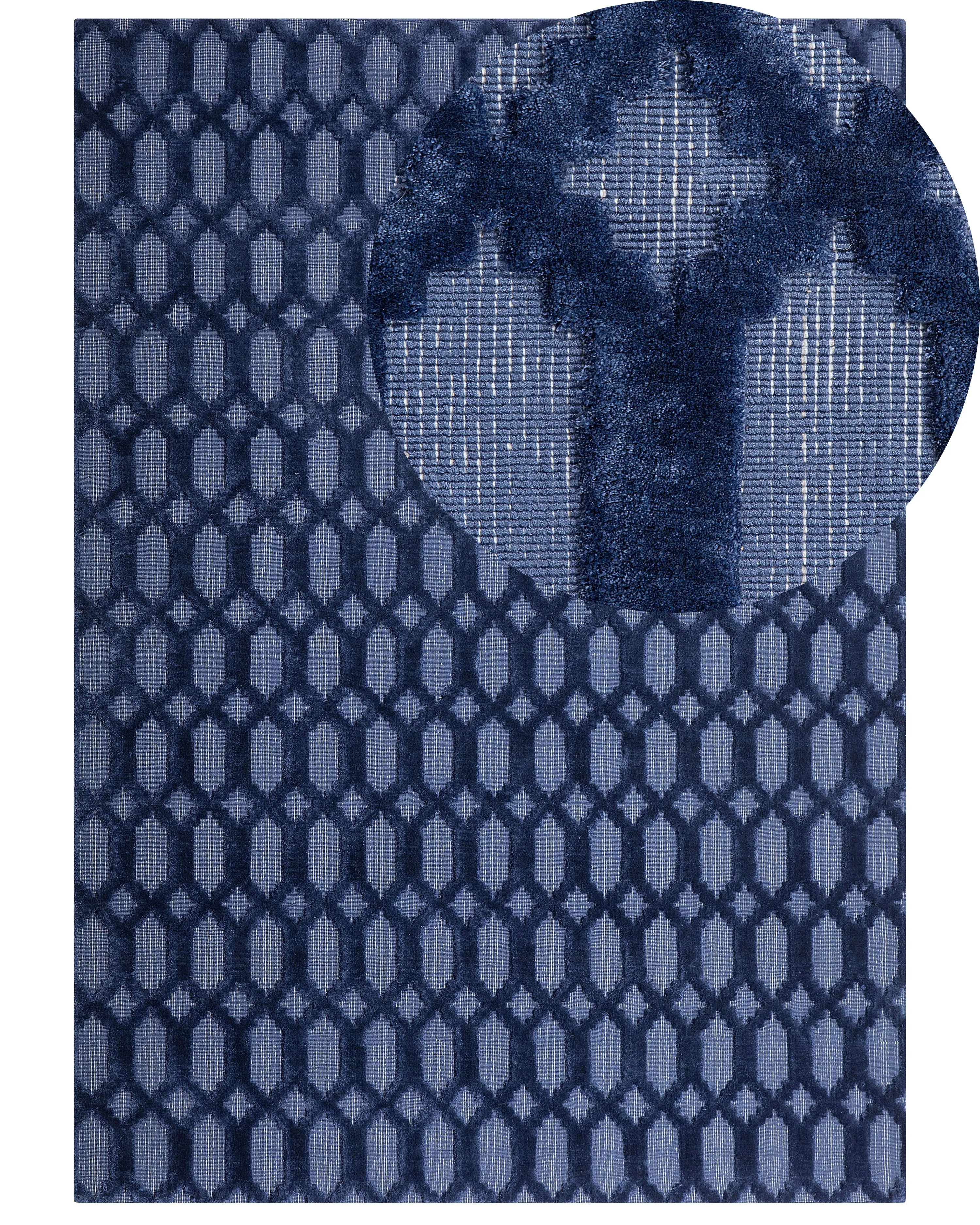 Rug CIZRE Navy Blue 140 x 200 cm Viscose