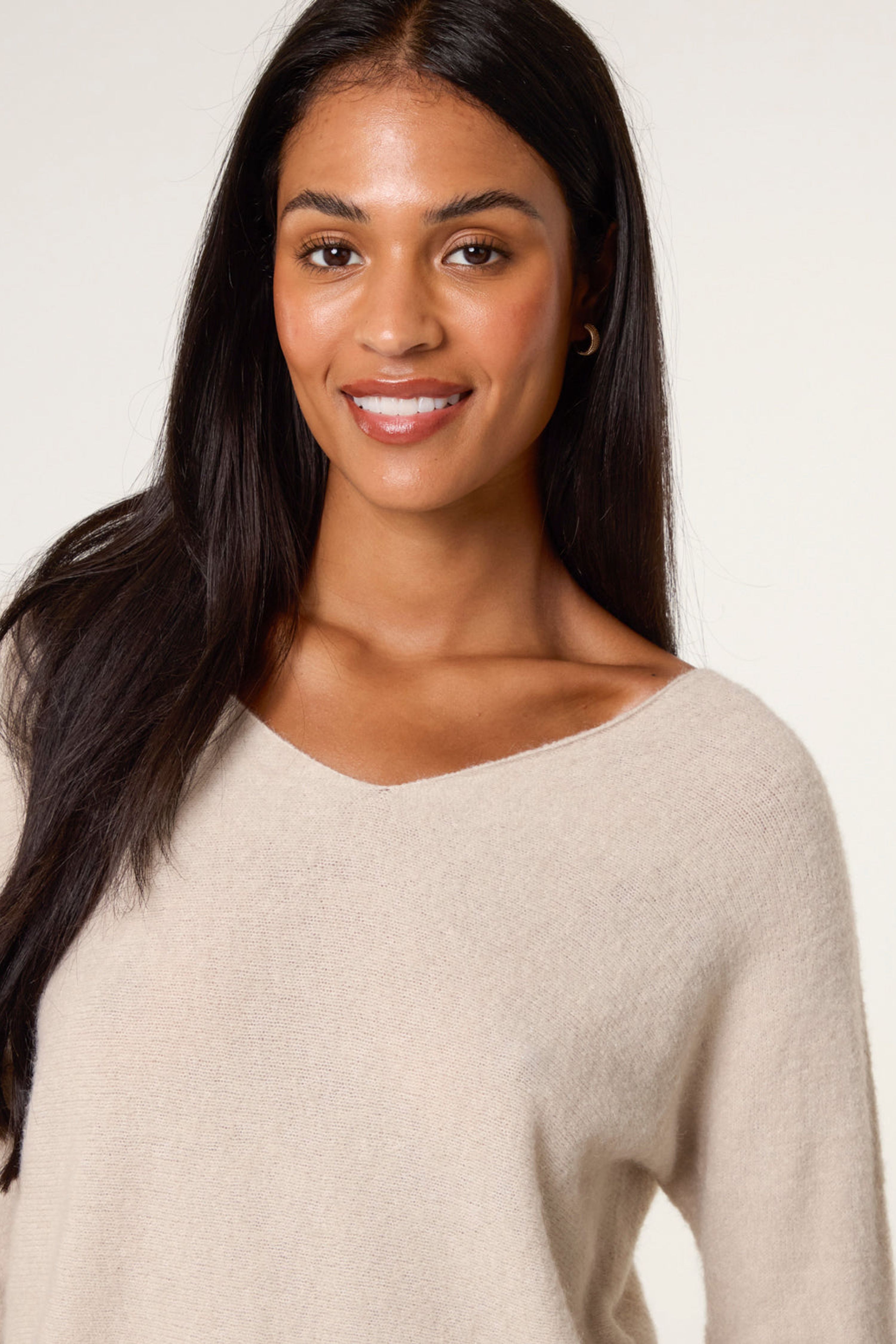 Blue Vanilla Stone Soft Touch V-Neck Jumper