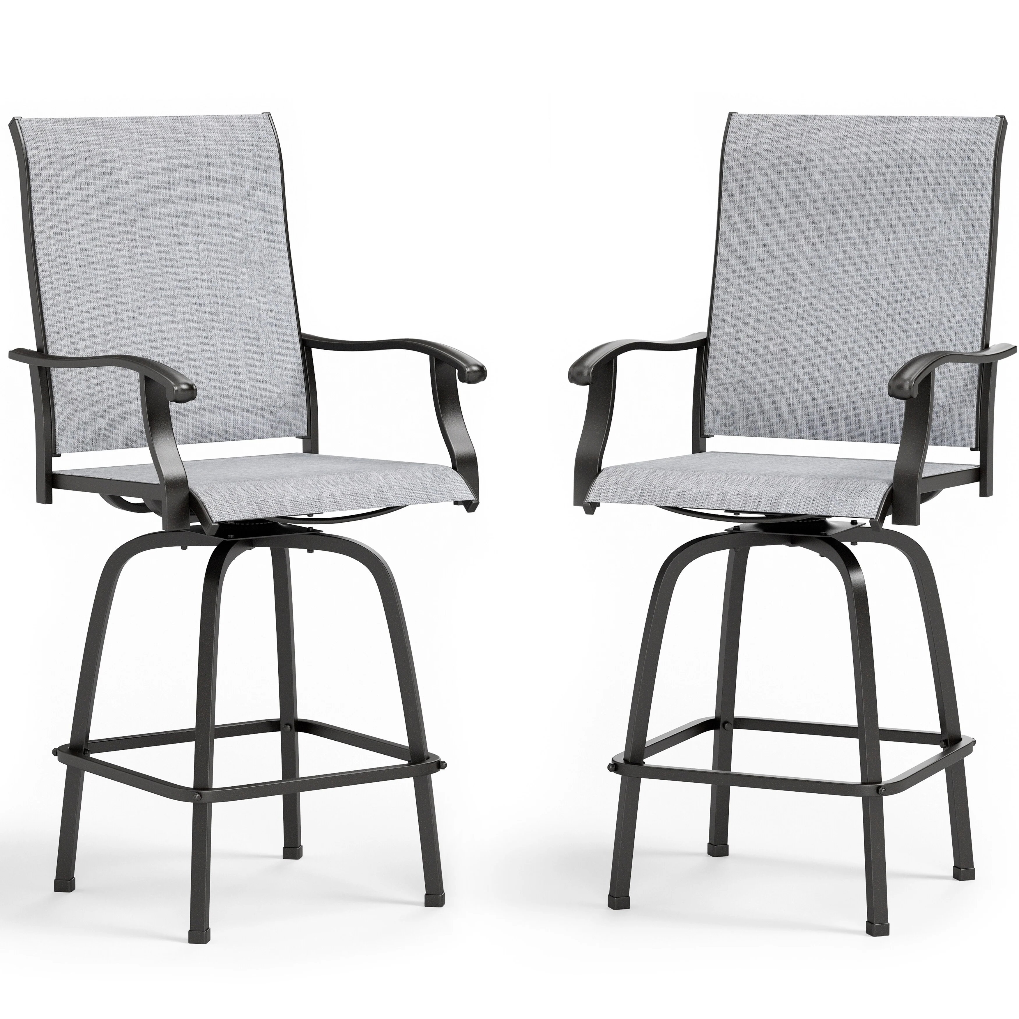 Oudoor All-weather Swivel Patio Bar Stools (Set of 2/4) - N/A