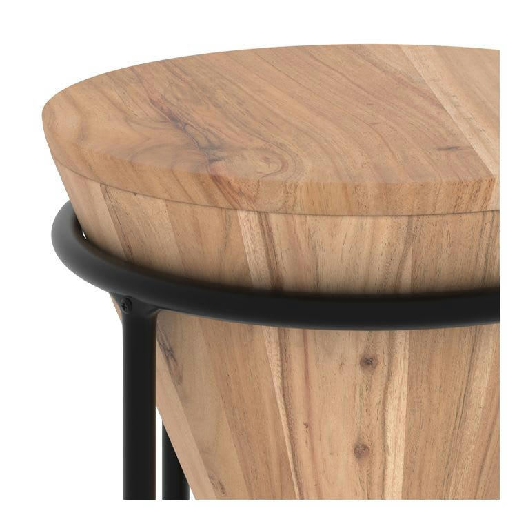 MAFANA - Petite sellette en bois d'accacia et métal D31 cm