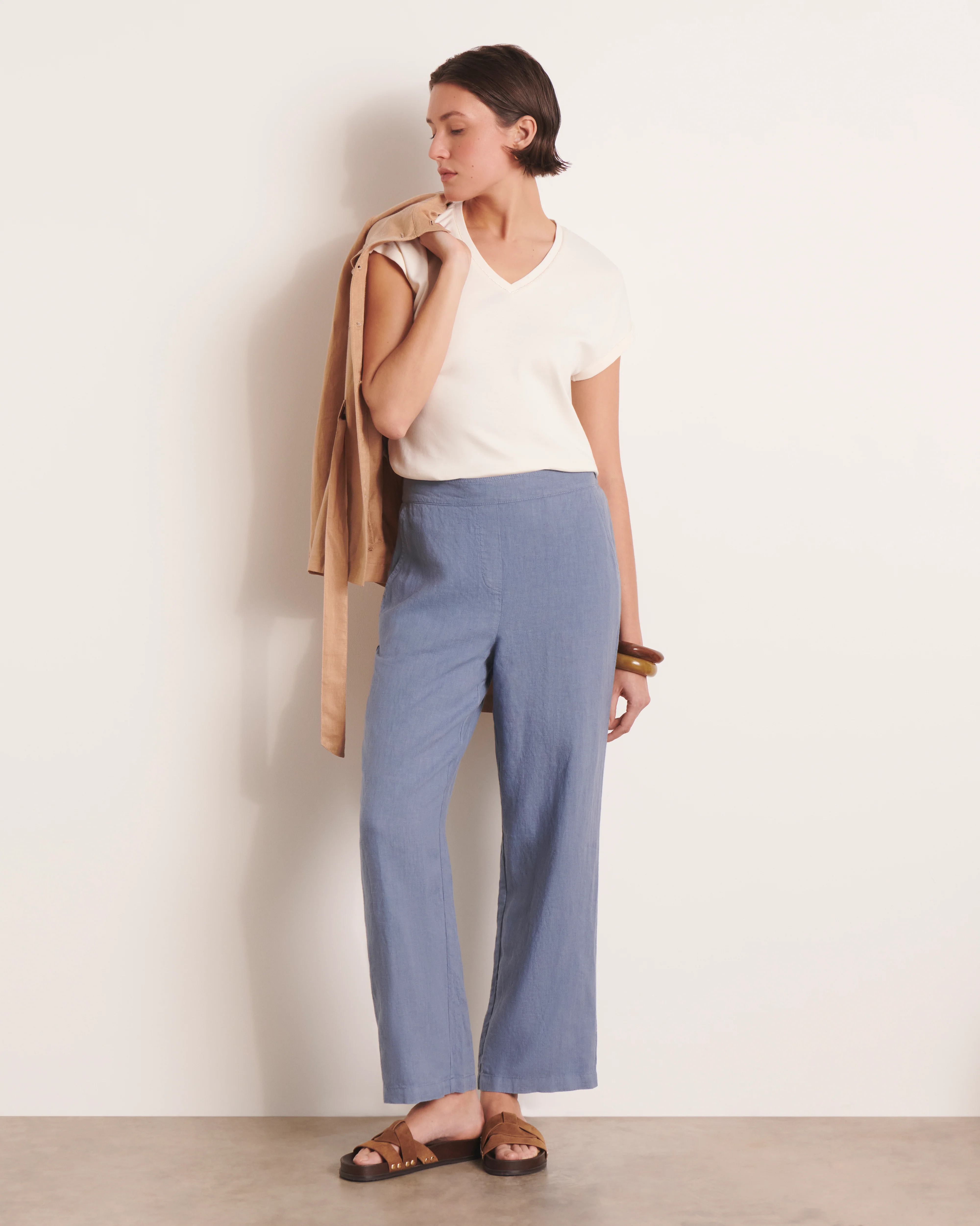 Tee-shirt blanc cassé manches kimono THESEE/13071/003