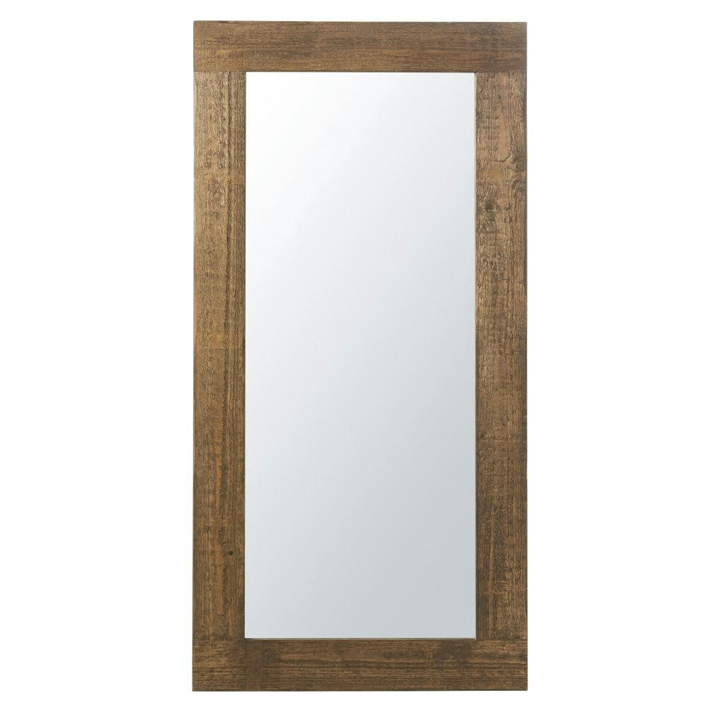 - Grand miroir rectangulaire en bois de pin 82x165