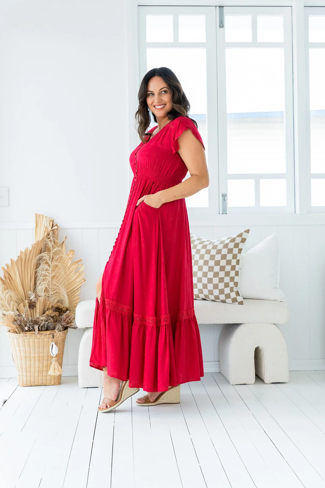 Shayla Maxi Dress in Red