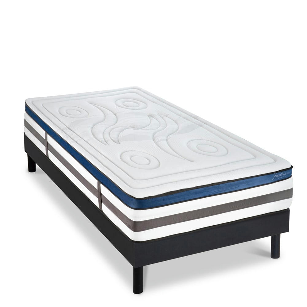 QUINTESSENCE - Ensemble Matelas à Mémoire de forme h30cm et sommier bois 90x200