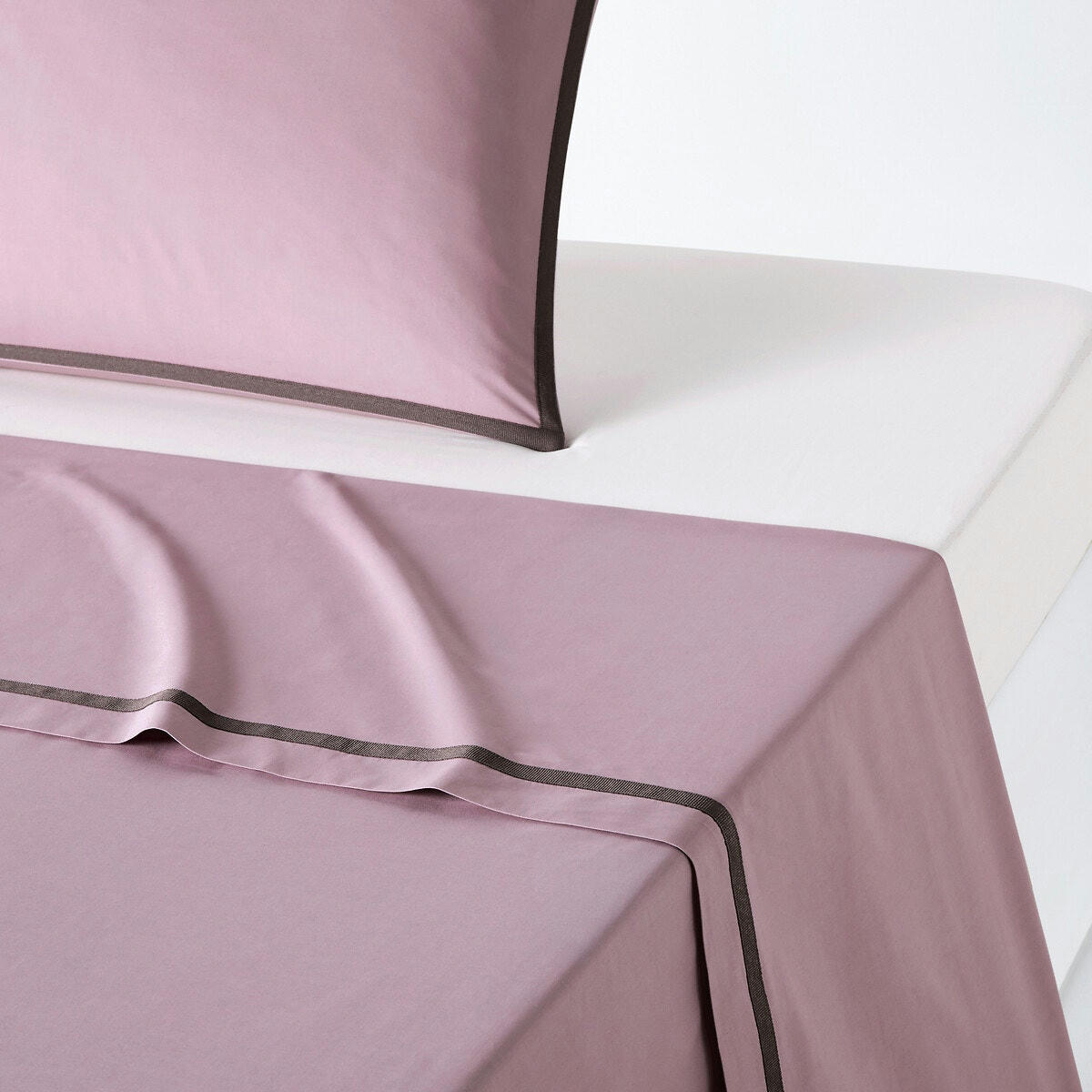 Drap plat percale de coton, Bolzano mauve