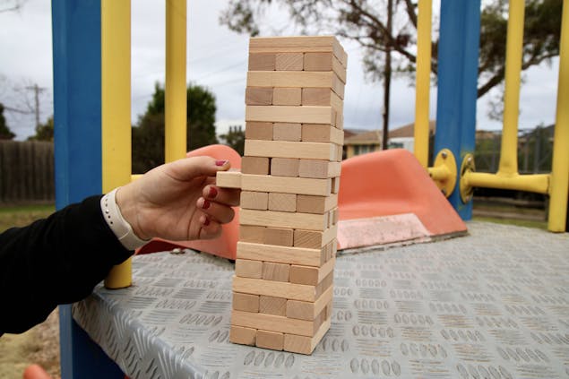 Mini Jenjo Wooden Tumbling Tower 27cm Height