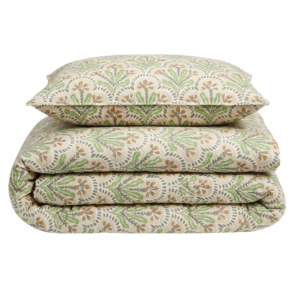 Parure de lit 1 personne 140x200cm polyester imprimé tropical (3 modèles)