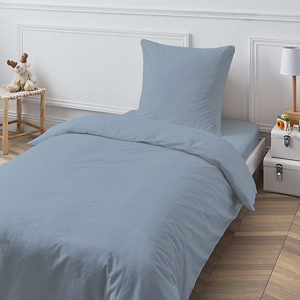 Drap housse en coton 57 fils uni bonnet 25cm 90x190cm
