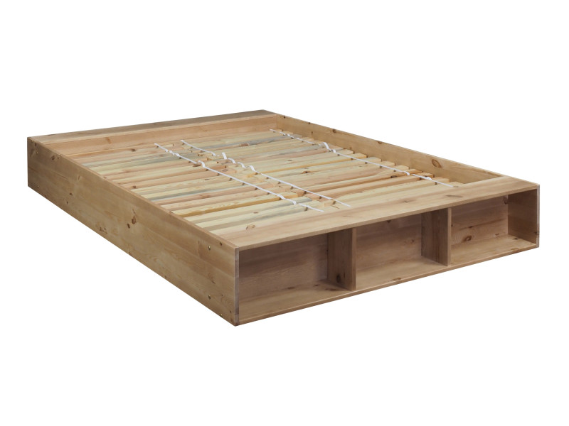 Łóżko 160x200 drewniane z półkami FRESH, kolor dębowy stelaż