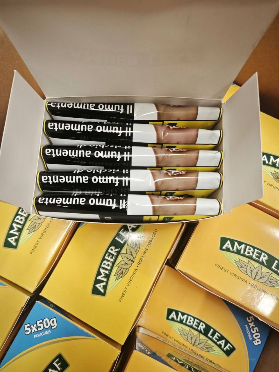 (New Arrive)Amber Leaf Hand Rolling Tobacco (Original) 50Gx5 Packs
