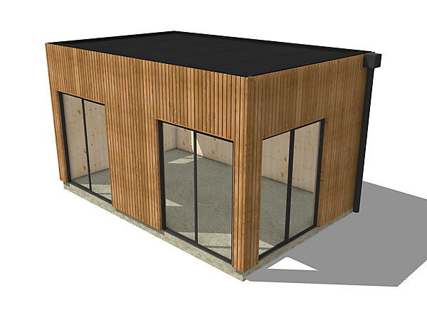 Bureau de jardin 4 saisons en bois 5,5 x 3,5 x 3,2 m / isolation RE2020